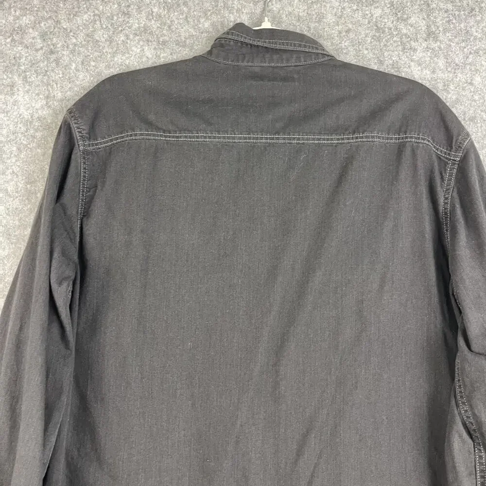 True Religion Heritage‎ Shirt Mens 2XL Black Button Up Long Sleeve Workwear